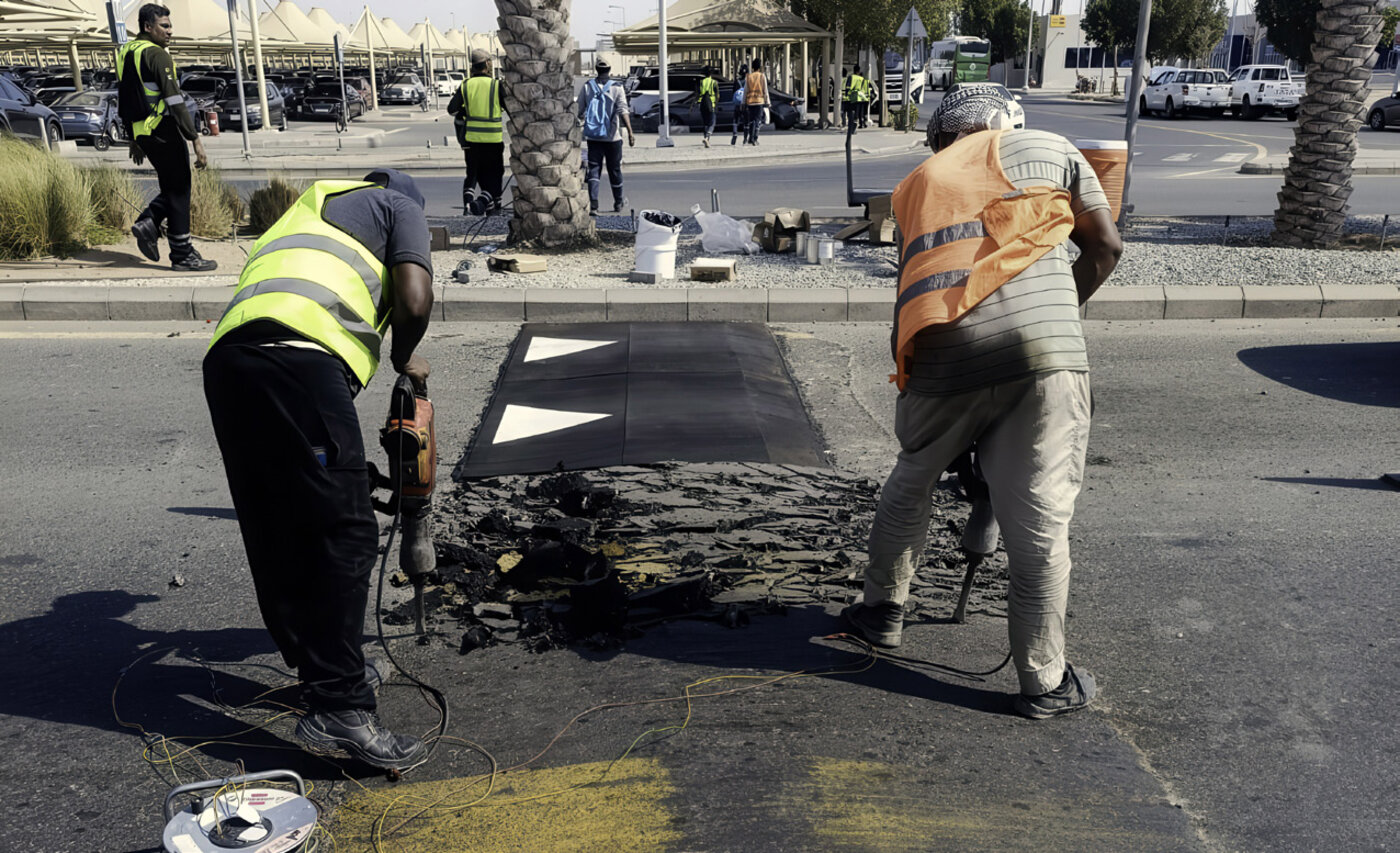 Vías de acceso al aeropuerto Rey Abdulaziz antes de la pacificación de la velocidad