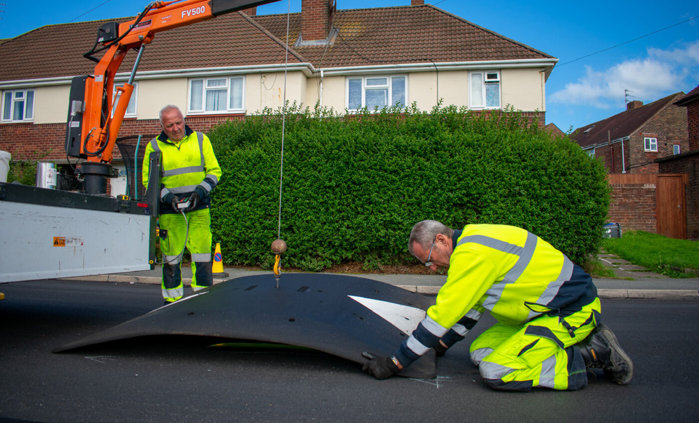 Dinmore Avenue before speed cushion installation
